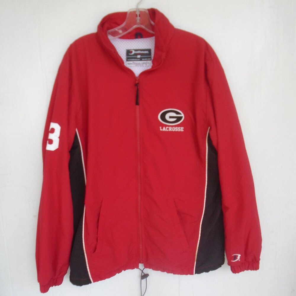 vintage Boathouse Sport Mens Geneva Lacrosse Windbreaker Jacket Size M Red
